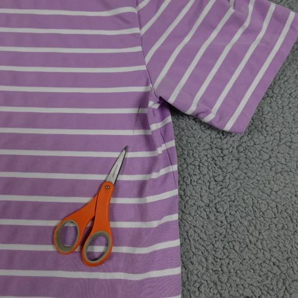 VTG Polo Golf Ralph Lauren Performance Shirt Mens Medium Purple Striped Polo - Picture 11 of 11